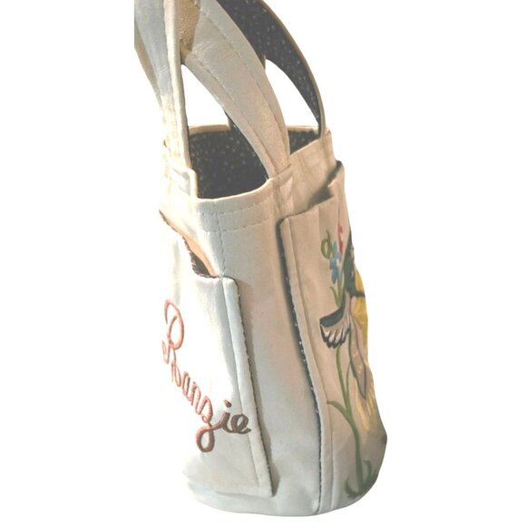 Vintage Rare Handmade Bags By T.J. Golf Embroidered Canvas Tote Bucket Purse - Picture 6 of 16
